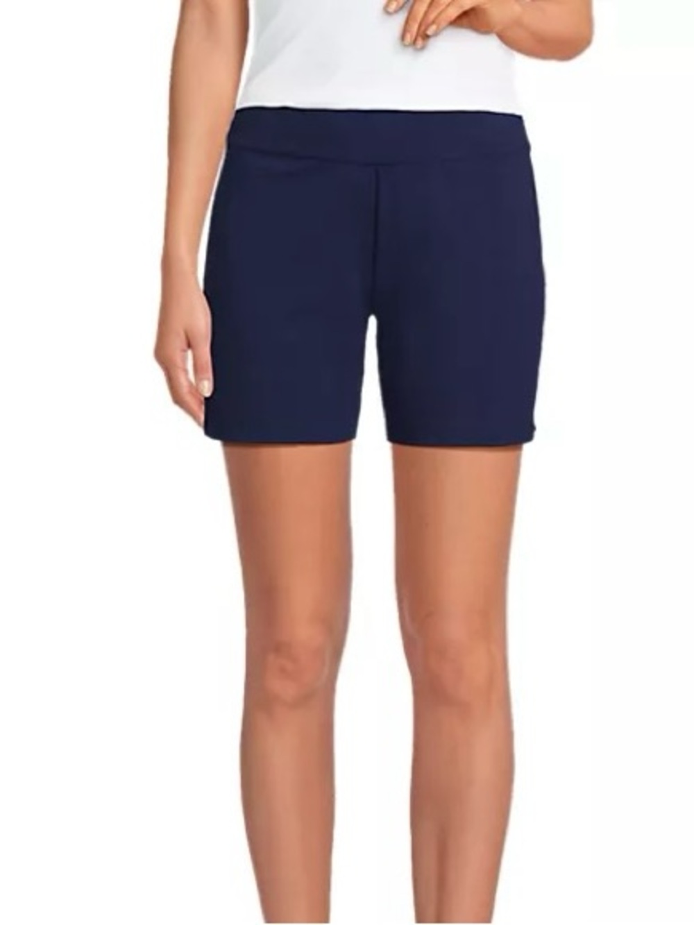 Lands’ End Starfish Navy Pull On Shorts Petite XS 2-4 Stretch Casual Comfort